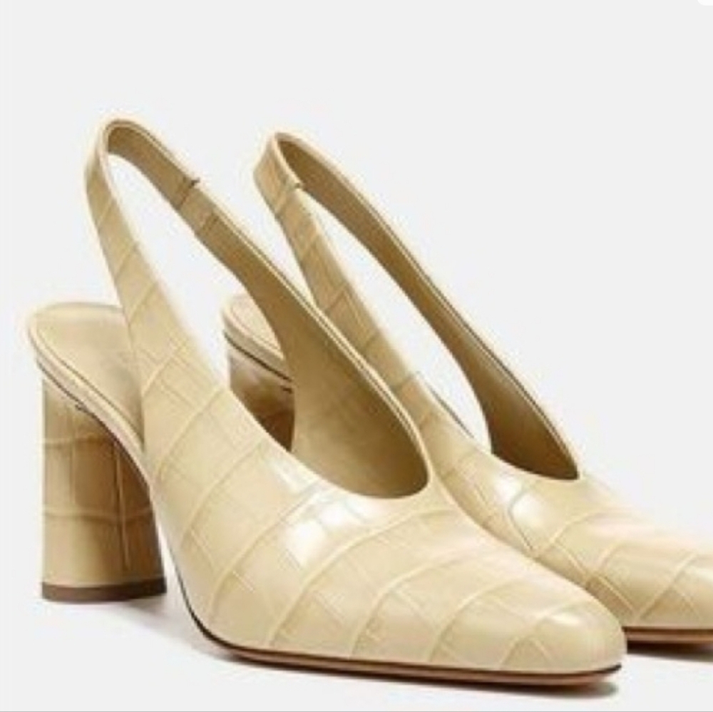 Vince Women's Hellen Pointed Toe Slingback Leather Pumps 6.5